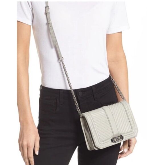 Rebecca Minkoff  Small Love Leather neutral colored crossbody Bag - Picture 1 of 9
